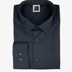 Camicia twill collo classico - BLU
