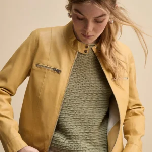 Giacca di Pelle Coreana con Zip - GRANO