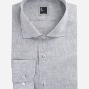 Camicia di lino da uomo - GRIGIO