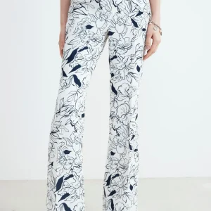 Pantalone floreale da cerimonia - FANT. BIANCO/BLU