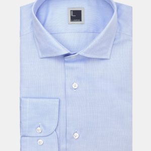 Camicia slim collo francese - AZZURRO