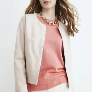 Giacca coreana con zip - ROSA