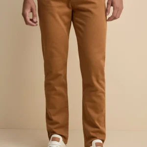 Pantalone Slim Fit Cinque Tasche in Denim - TABACCO