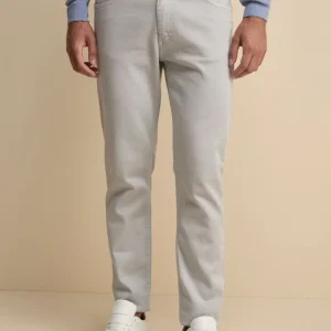 Pantalone Slim Fit Cinque Tasche in Denim - GHIACCIO