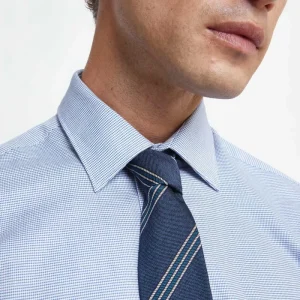 Cravatta a righe in Seta - RIGATO BLU/BIANCO