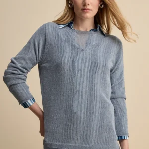 Barchetta Lurex in Cotone - AZZURRO