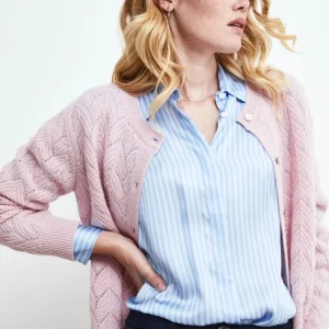 Cardigan Traforato in lana e cashmere - ROSA