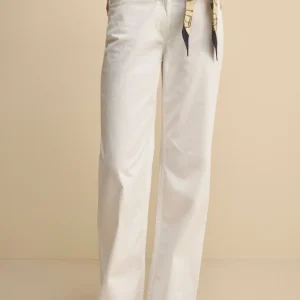 Pantalone Cinque Tasche a Gamba Larga - BIANCO
