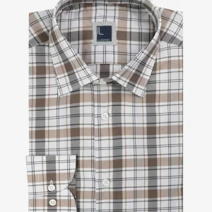 Camicia check in cotone - MARRONE QUADRI