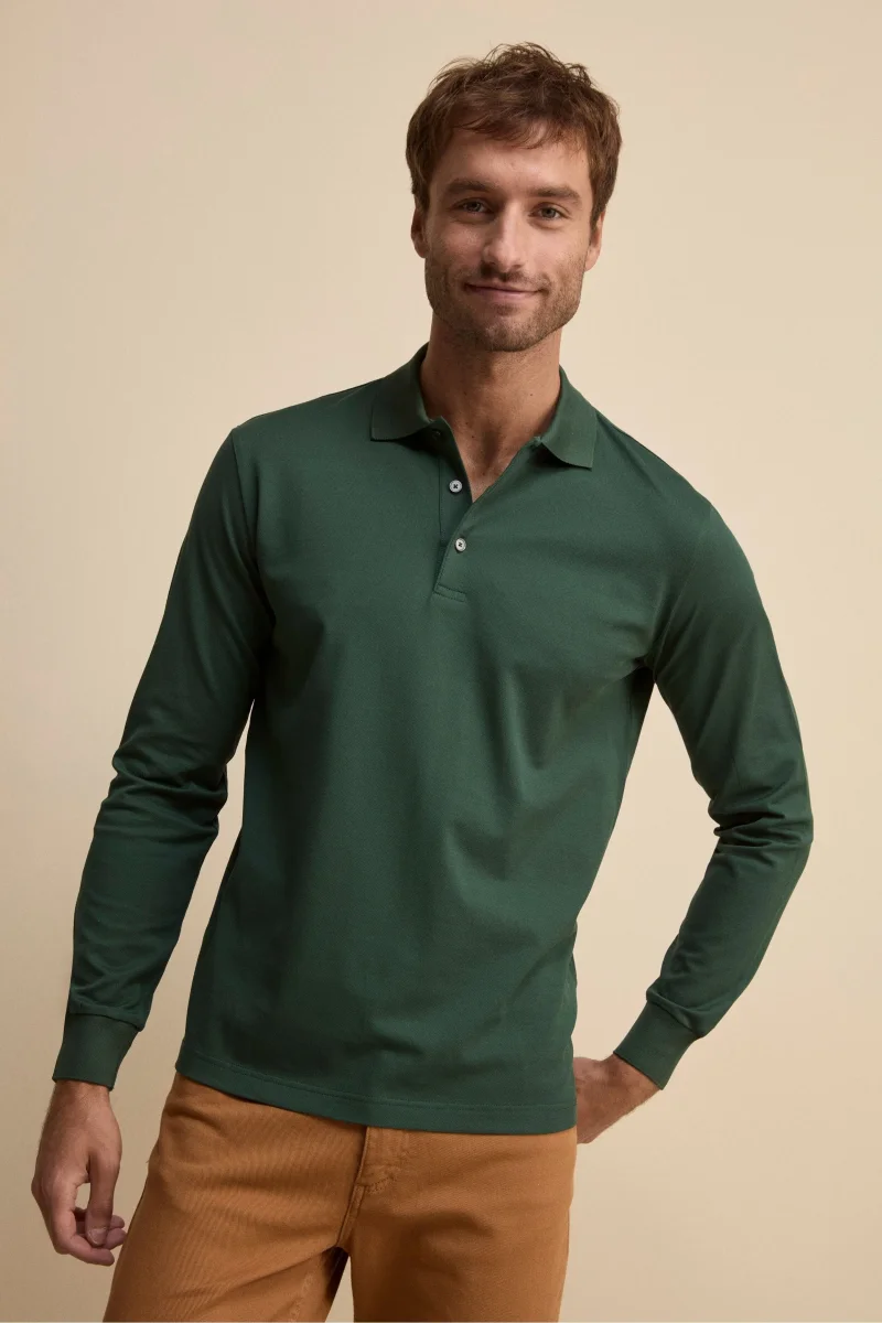 Polo Piquet in Filo di Scozia - VERDE - immagine 2