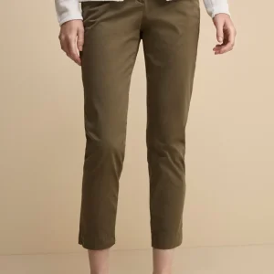 Pantalone Cropped in Cotone - VERDE MILITARE