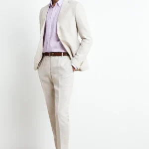 Abito in lino slim fit - BEIGE