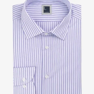 Camicia rigata in cotone - VIOLA RIGATO
