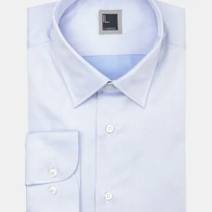 Camicia twill collo classico - AZZURRO