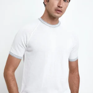 T-shirt in Maglia di Cotone - BIANCO