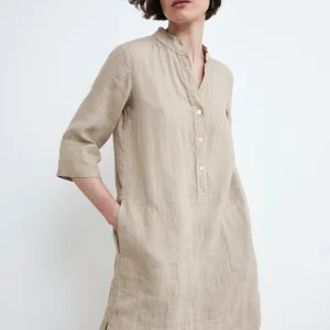 Abito Morbido in Lino - BEIGE