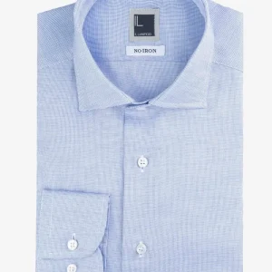 Camicia slim microfantasia non iron - FANT. BLU