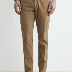Pantaloni slim in cotone - NOCCIOLA