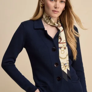 Cardigan in Cotone con Bottoni - BLU