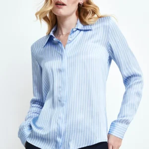Camicia Sciancrata a Righe - AZZURRO RIGATO