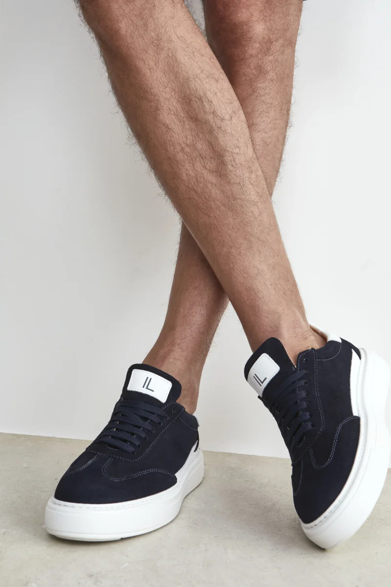 Sneakers Camoscio Blu in Pelle - BLU - immagine 2