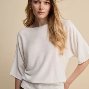 Maglia Barchetta in Cotone Crêpe - BIANCO