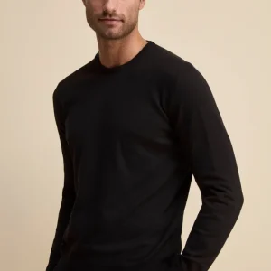 Maglia girocollo in cotone - NERO