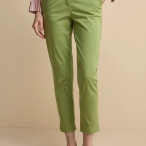 Pantalone Cropped in Cotone - PISTACCHIO