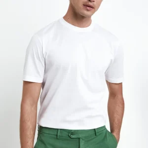 T-Shirt Slim in Filo di Scozia - BIANCO