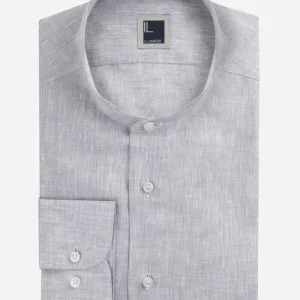 Camicia in lino coreana - GRIGIO