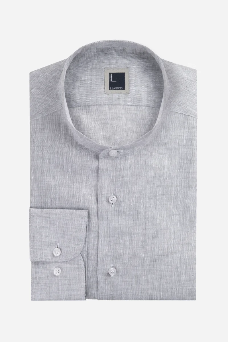 Camicia in lino coreana - GRIGIO - immagine 2