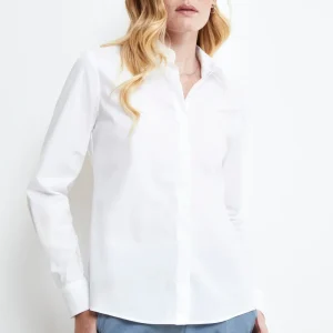 Camicia Sciancrata in Cotone - BIANCO