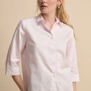 Camicia Boxy Fantasia in Cotone - ROSSO RIGATO