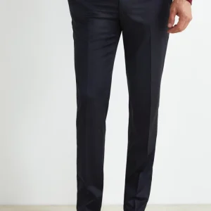 Pantalone Slim Fit in Lana - BLU