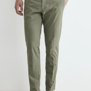 Pantaloni slim in cotone - SALVIA