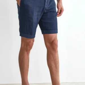 Bermuda Coulisse in Lino - BLU NOTTE