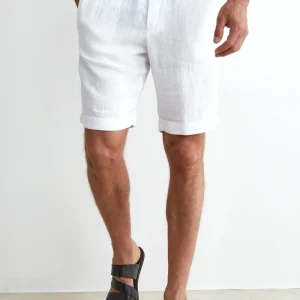 Bermuda Coulisse in Lino - BIANCO