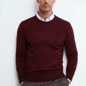 Pullover Girocollo in Lana Merino - BORDEAUX