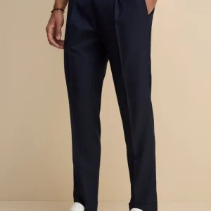 Pantalone Slim Fit in Misto Lana - BLU