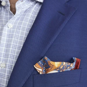 Pochette ripasso in seta - FANT. AZZURRO