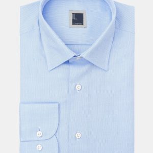 Camicia collo classico nido d’ape - AZZURRO