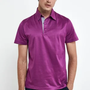 Polo jersey in filo di Scozia - BORDEAUX