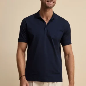 Polo Stretch in Filo di Scozia - BLU