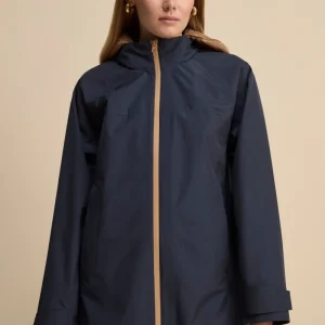 Giacca Impermeabile con Zip e Cappuccio - BLU