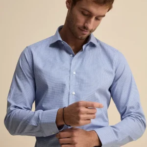 Camicia Fantasia Slim Fit Collo Francese - P/POULE AZZURRO