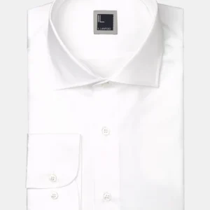 Camicia twill collo francese - BIANCO