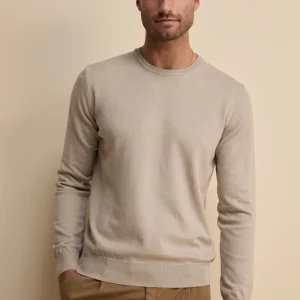 Maglia girocollo in cotone - SABBIA