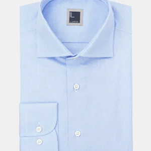 Camicia collo francese nido d’ape - AZZURRO