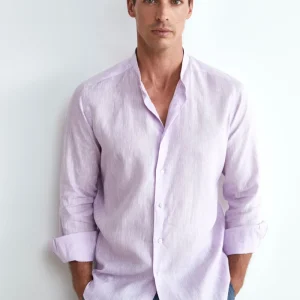 Camicia in lino coreana - GLICINE