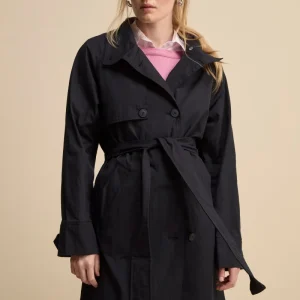 Trench Doppiopetto Midi con Cintura - NAVY